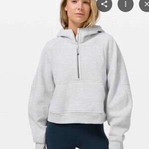 Lululemon Cropped Oversized Half Zip Scuba Hoodie Heathered Gray (XS/S)